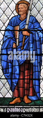 Kirchenfenster von St. Paul der Apostel in der Kirche Brampton, Cumbria, England Stockfoto