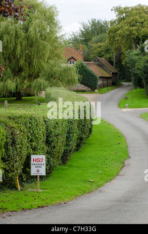 Die HS2 high-Speed Rail Line Routenvorschlag schneidet durch den Chiltern Hills. Kapelle Bauernhof liegt direkt am Weg Stockfoto