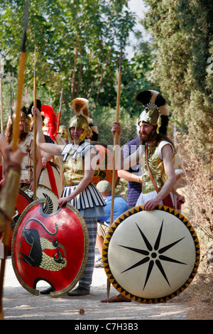 Nachstellung der Schlacht von Marathon in Griechenland Stockfoto