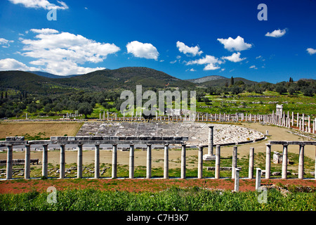 Das Stadion in der archäologischen Stätte von Messene (oder "Messini"), Präfektur Messenien, Griechenland. Stockfoto