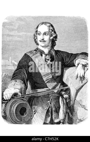 Porträt Peter i. den große Pjotr Alexejewitsch Romanow russischen Reiches Tsardom Russland maritime Vorherrschaft Imperien regal royal König Stockfoto