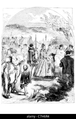 Ich regierenden Virgin queen Elizabeth anerkannt durch die Bischöfe Bischof Monarch Tudor Dynastie evangelische Kirche elisabethanischen Stockfoto