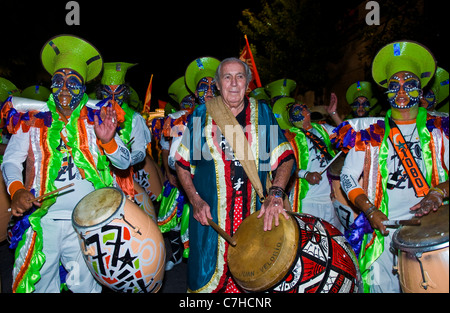 Candombe Trommler in der jährlichen Karneval Montevideo, Stockfoto