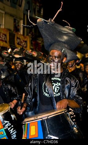 Candombe Trommler in der jährlichen Karneval Montevideo, Stockfoto