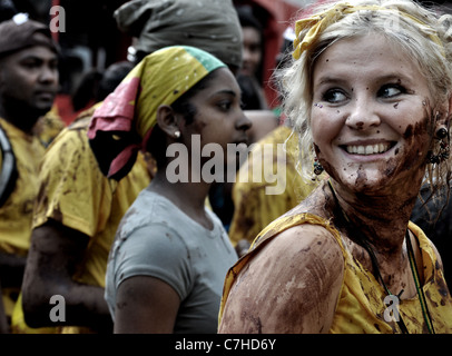 Fotojournalismus aus der Sonntag London 2011 Notting Hill Carnival, der weltweit zweitgrößte Straßenkarneval. Stockfoto