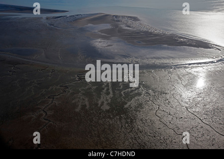 Luftbild vom Sumpf landet entlang des Cook Inlet, Alaska, Vereinigte Staaten von Amerika Stockfoto