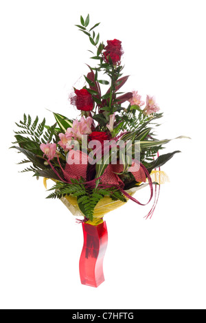 Bouquet von frischen Blumen auf weißem Hintergrundfoto Stockfoto