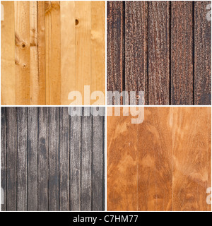 Satz von vier aus Holz Texturen, Hintergründe. Stockfoto