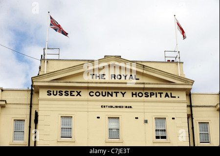 Das Royal Sussex County Hospital oder RSCH-Eingangsschild Brighton UK Stockfoto