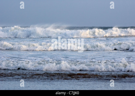 Nordatlantik Wellen brechen sich am Benone strand Beach County Derry Londonderry Nordirland Vereinigtes Königreich Stockfoto