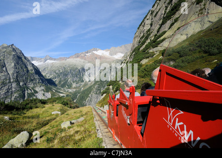 Schweiz, Westeuropa, Grimsel Region, nr. Guttannen, Gelmerbahn Standseilbahn. Stockfoto