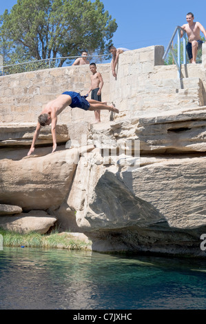 Das Blue Hole von Santa Rosa ist eines der beliebtesten Tauchziele in den USA zum Tauchen und Ausbildung - New-Mexico. Stockfoto