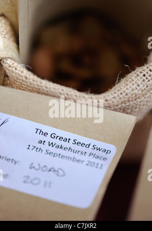 Die großen Samen tauschen statt bei der RBG Kew Millennium Seed Bank Wakehurst Place, West Sussex September 2011. Stockfoto