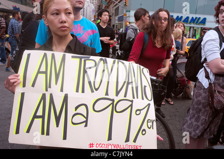 New York, NY - versammeln Anti-Todesstrafe Aktivisten sich in Union Square, die Hinrichtung von Troy Davis zu protestieren. Stockfoto