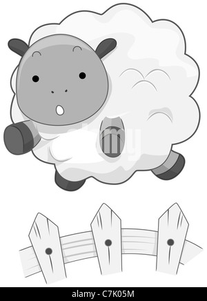 Niedlichen Schafe mit Clipping Path Stockfoto