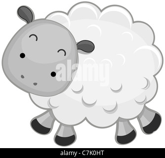Niedlichen Schafe mit Clipping Path Stockfoto