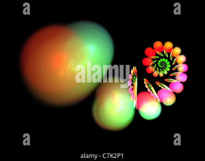 Eine Flamme Apple Spirale Fraktale erstellt, mit dem Computerprogramm Apophysis Stockfoto