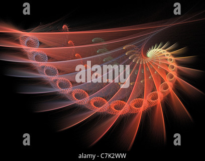 Eine Flamme Spirale Fraktale erstellt, mit dem Computerprogramm Apophysis Stockfoto