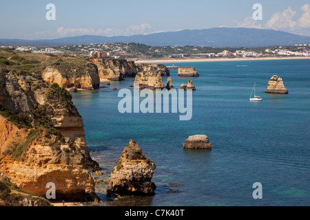 Portugal, Algarve, Lagos, Meia Camilo, Küste Stockfoto