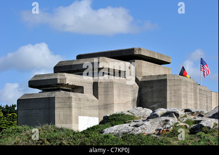 Die deutschen zweiten Weltkrieg zwei bunker Le Grand Blockhaus in Batz-Sur-Mer, Loire-Atlantique, Pays De La Loire, Frankreich Stockfoto