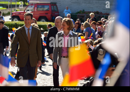 Das Fürstenpaar von und zu Liechtenstein besucht die Gemeinde Triesen, Fürstentum Liechtenstein LI Stockfoto