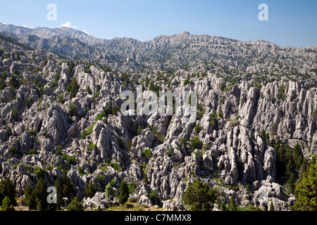 Karstige Geologie des Taurusgebirge in der Türkei Mittelmeer Stockfoto