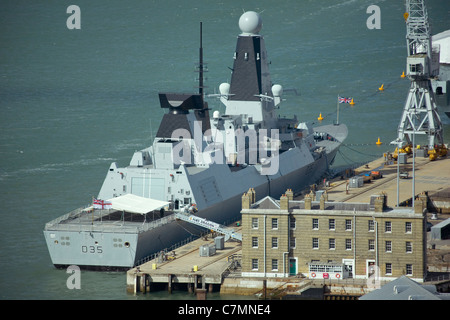 HMS Dragon Art 45 Zerstörer im Hafen von Portsmouth harbour Stockfoto