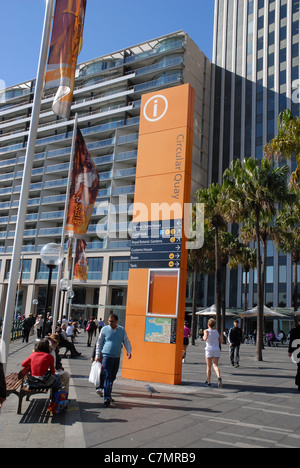 Informationsschild, Circular Quay, Sydney, NSW, Australien Stockfoto