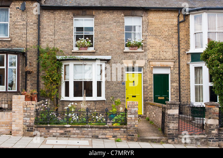 Vorderseite eines gepflegten viktorianischen Terrasse Stadthauses in Bury St Edmunds, UK Stockfoto