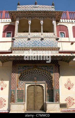 Lotus-Tor Pitam Niwas Chowk City Palace Jaipur Rajasthan Indien Stockfoto