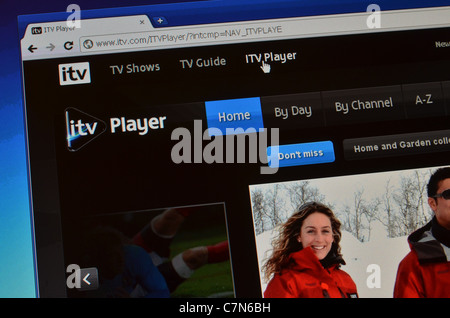 ITV Player Website screenshot Stockfoto