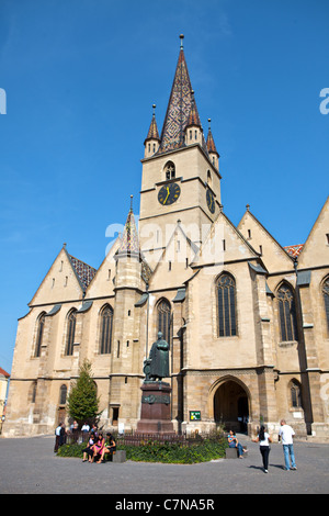 Sibiu, evangelische Kirche in Piata Huet, Rumänien Stockfoto