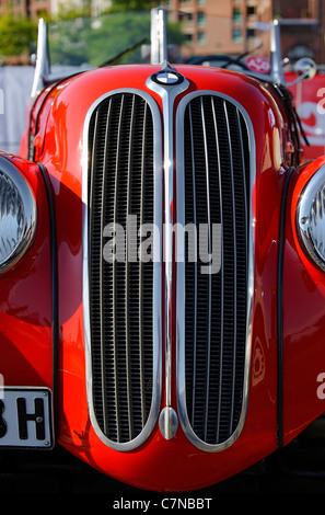 BMW 328 Kühlergrill, Details, Oldtimer, Classic Rallye von Hamburg nach Berlin, Fischmarkt, Hamburg, Deutschland, Europa Stockfoto