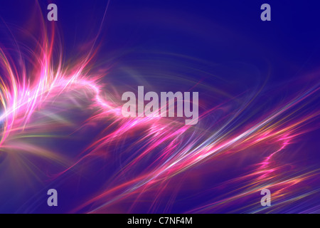 Abstrakte Fraktal, das aussieht wie eine audio-Wellenform oder einen glühenden Grafik-Equalizer. Stockfoto