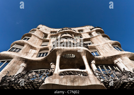 Casa Milà, entworfen von Antoni Gaudí, 1912, Barcelona, Katalonien, Spanien, Europa Stockfoto