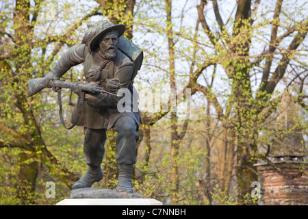 Denkmal für die Bersaglieri, ein Korps der italienischen Armee, Schlacht von Goito, Italien, ersten italienischen Unabhängigkeitskrieg, 1848 Stockfoto