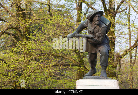 Denkmal für die Bersaglieri, ein Korps der italienischen Armee, Schlacht von Goito, Italien, ersten italienischen Unabhängigkeitskrieg, 1848 Stockfoto