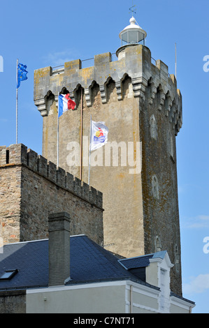Das Schloss / Leuchtturm Château Saint-Clair in Les Sables-d ' Olonne, La Vendée, Pays De La Loire, Frankreich Stockfoto