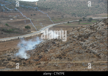 Dorf von NABI SALIH, 23. September 2011, Tag der Antrag bei der UNO für die Anerkennung des palästinensischen Staates., die Stockfoto