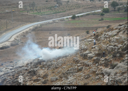 Dorf von NABI SALIH, 23. September 2011, Tag der Antrag bei der UNO für die Anerkennung des palästinensischen Staates., die Stockfoto