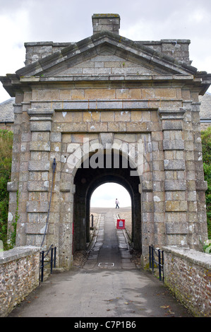 Das torhaus und Eintritt in die Burg Pendennis Castle in Falmouth Cornwall Stockfoto