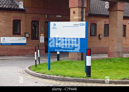 Wedgewood House am Klinikum West Suffolk in Bury St Edmunds, die psychische Gesundheit-Einheit. Stockfoto