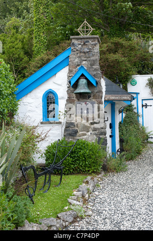 St. Gobban Kirche in Portbradden, die kleinste Kirche in Irland Stockfoto