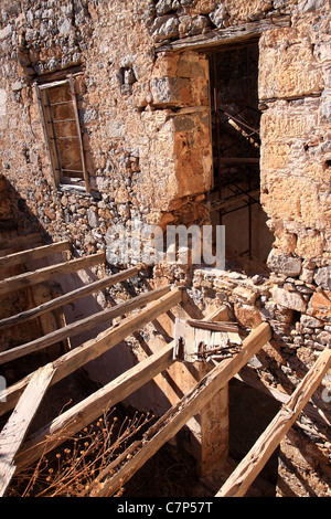 Gebäude und Details auf der Insel Spinalonga Stockfoto