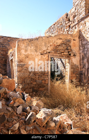 Gebäude und Details auf der Insel Spinalonga Stockfoto