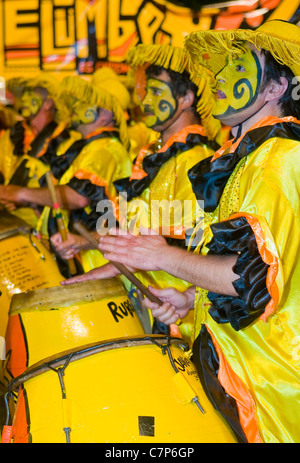 Candombe Trommler in der jährlichen Karneval Montevideo, Stockfoto