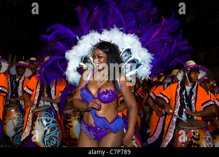 Tänzer-Teilnehmer am jährlichen nationalen Festival von Uruguay Stockfoto