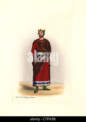 König Henry II (1133-1189) aus seinem Bildnis in Fontevraud Abbey aus Stothards monumentalen Bildnisse. Stockfoto