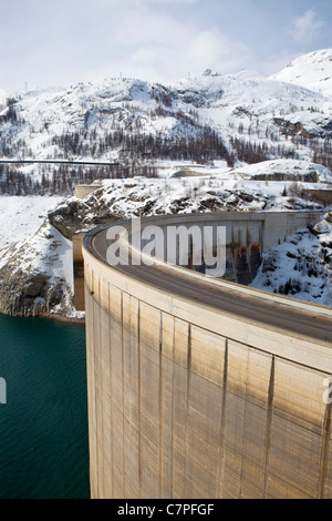 Sperrfeuer de Tignes, Tignes, Savoie, Rhône-Alpes, Frankreich Stockfoto