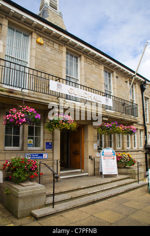 St Ives Guildhall und Tourist-Information-Shop, Cornwall, UK. Stockfoto